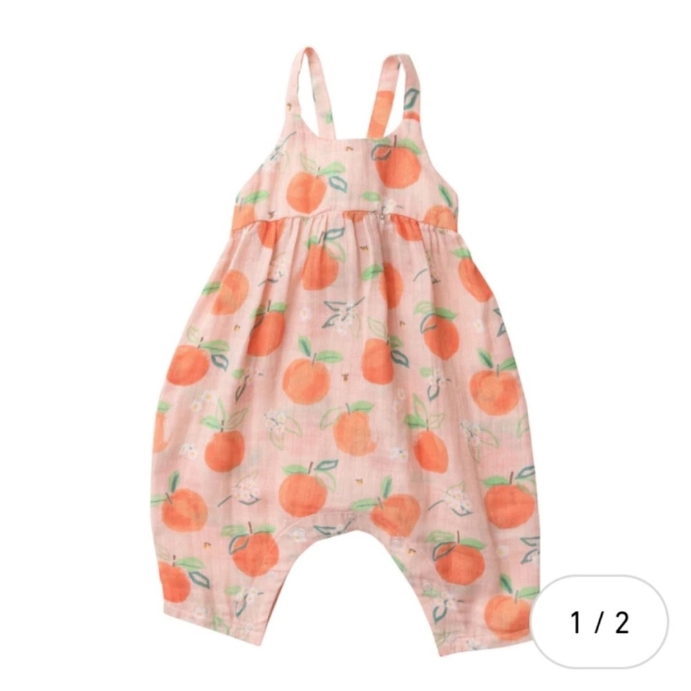 Muslin peach romper